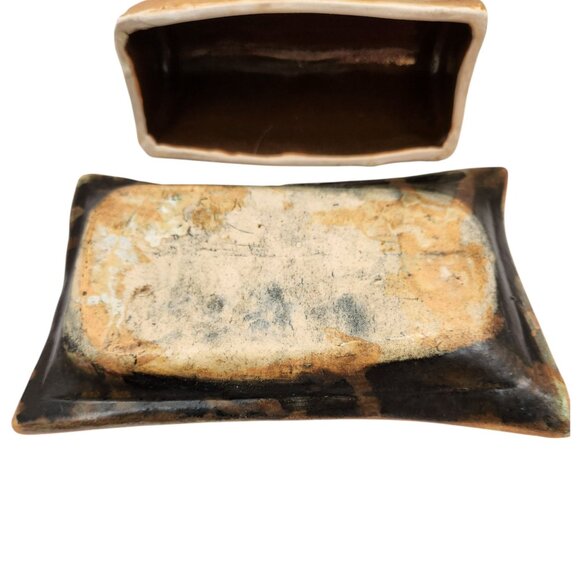 Vintage Rustic Pottery Butter Dish Butter Keeper - Picture 10 of 10